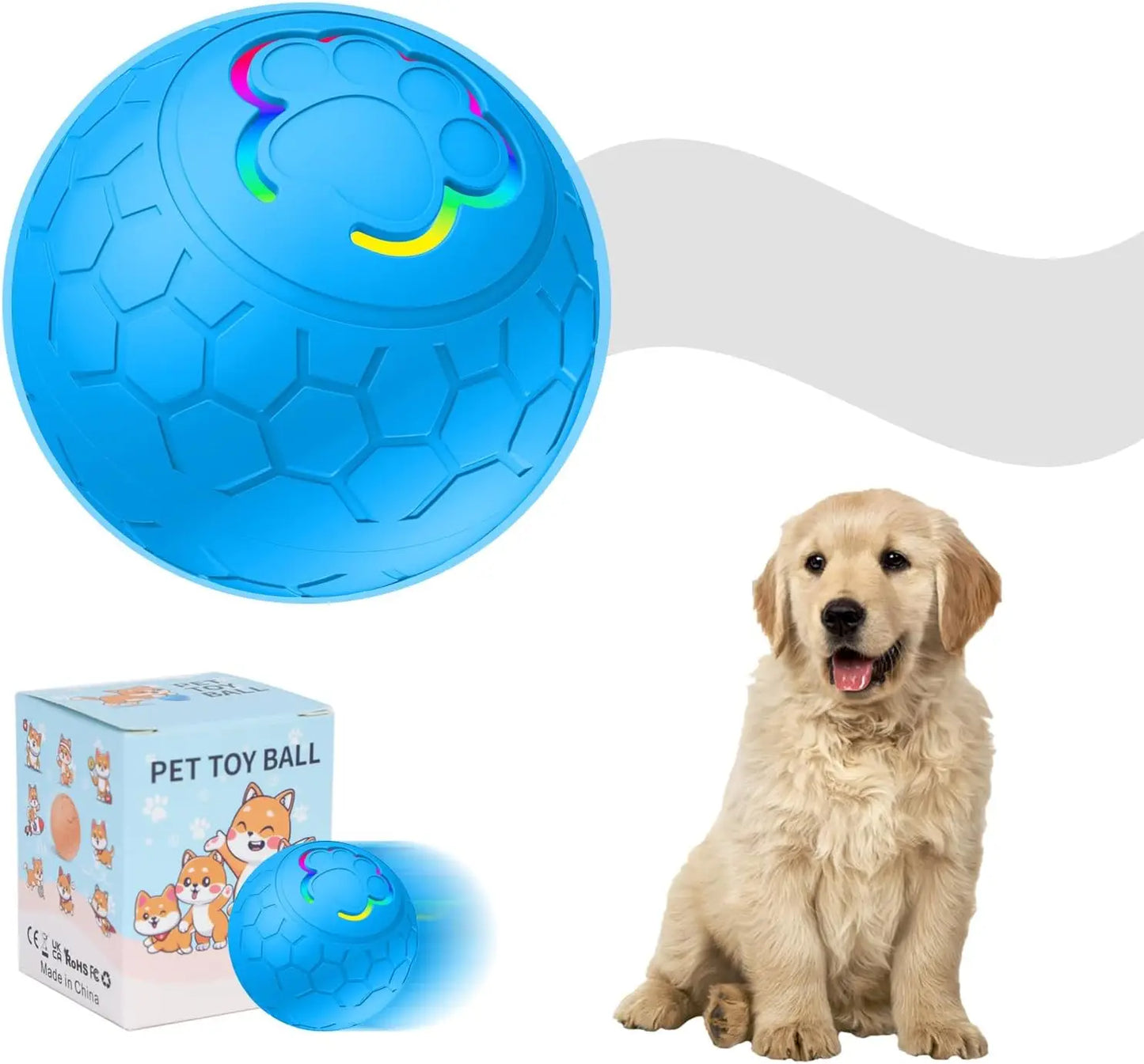Pelota interactiva LED para perros