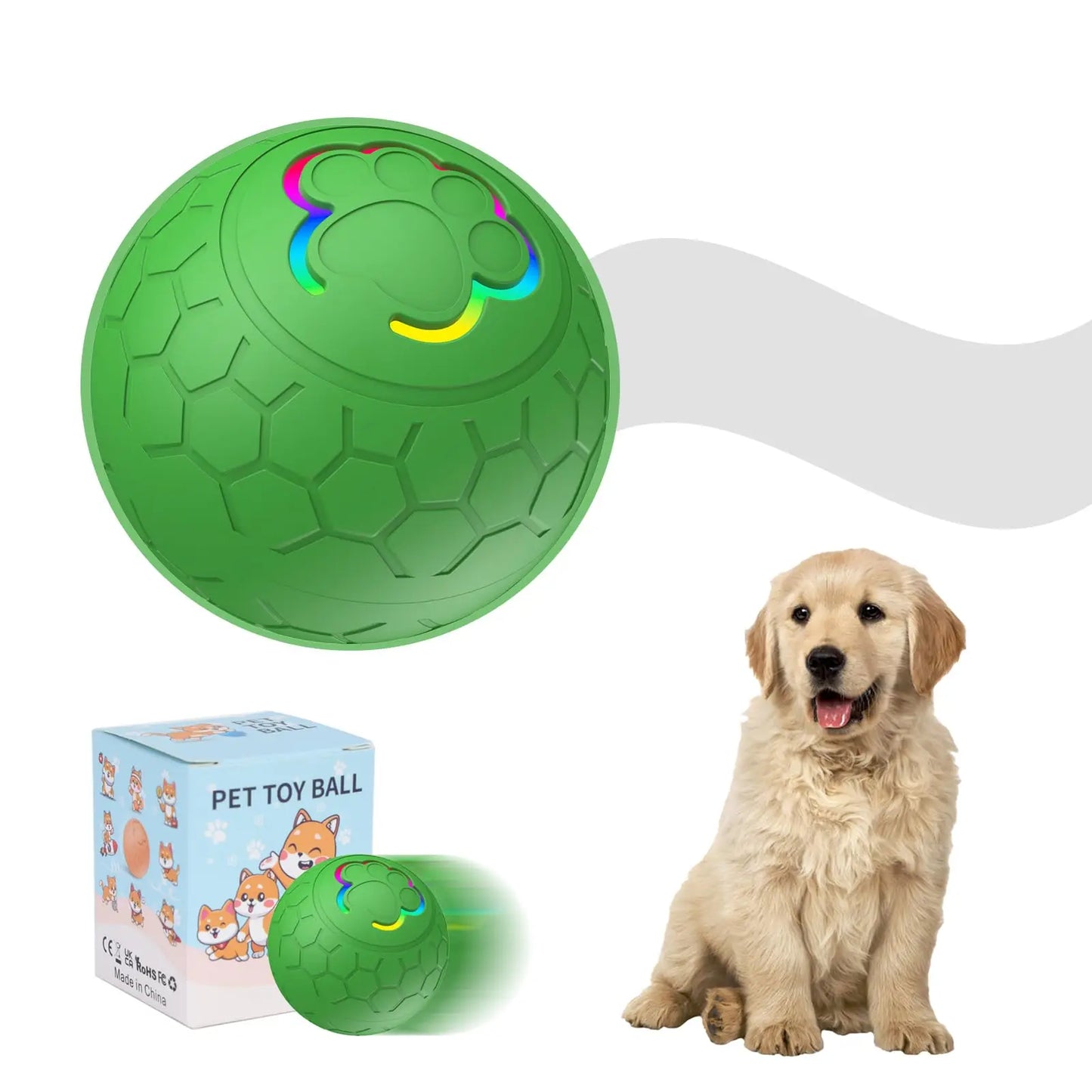 Pelota interactiva LED para perros