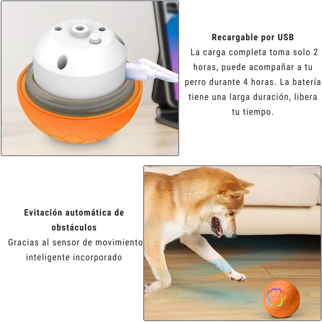 Pelota interactiva LED para perros